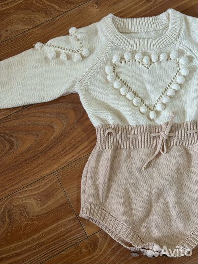 Трикатажный боди (комбенизон) для девочки 68-74