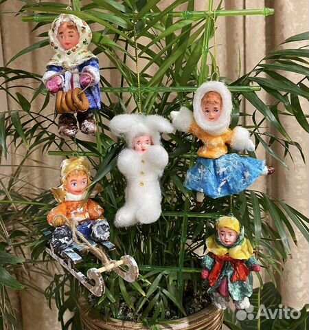 Ватные елочные игрушки