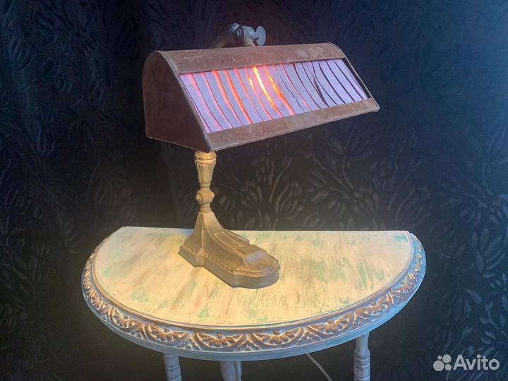 Антикварная настольная лампа Banker. Германия