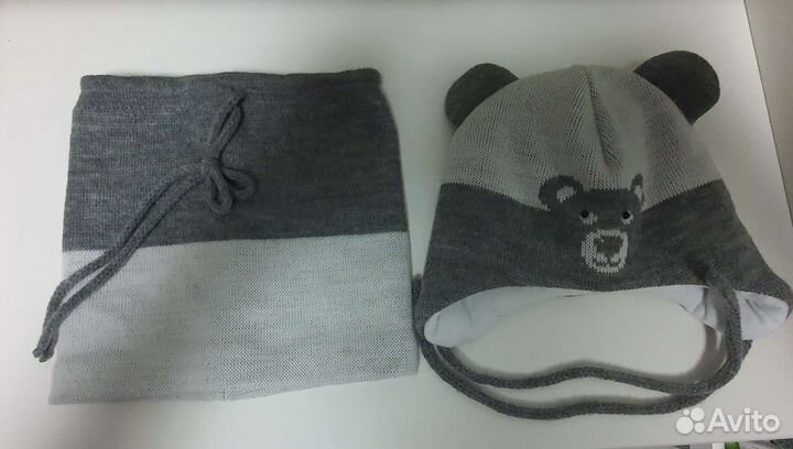 Комплект шапка и шарф для мальчика зима