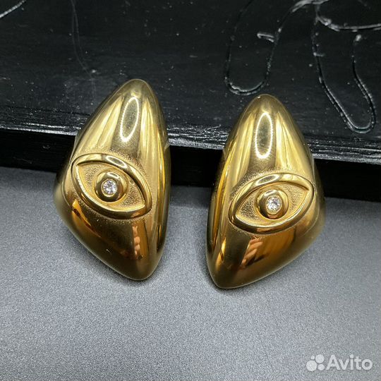 Серьги кольцо в стиле Schiaparelli