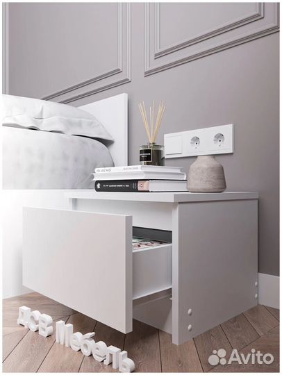 Тумба прикроватная новая Мори тпм 400 белая