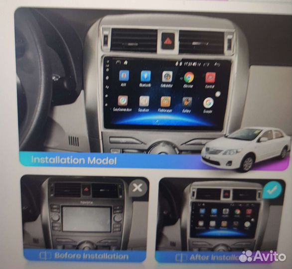 Штатная автомагнитола, Toyota, Andndroid 2din, 9 
