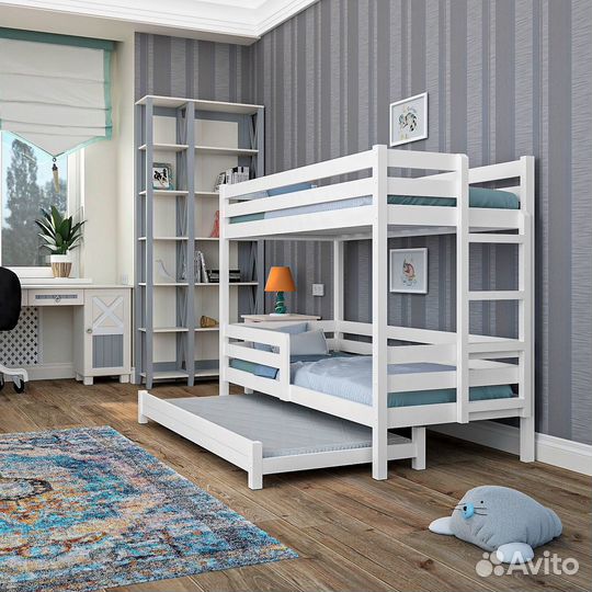 Двухъярусная детская кровать ручной работы