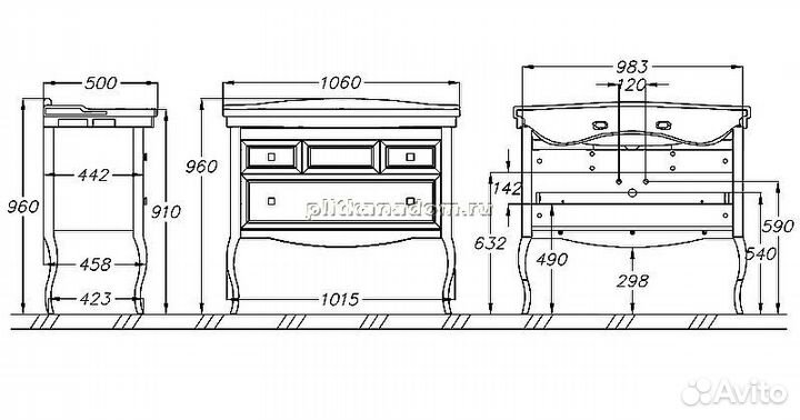 Opadiris Валери 00-00006751 Тумба 105 белая
