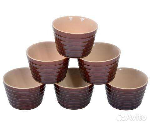 Горшок керамический. Набор 6 шт.*0.2л. для духовки