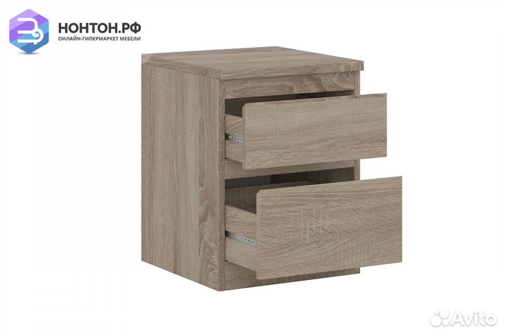Тумба прикроватная Кастор 2 ящика дуб сонома