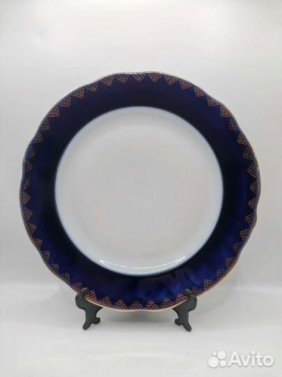 Тарелка Кобальт нкмп Фабрика Дулево 3 сорт (Ч)