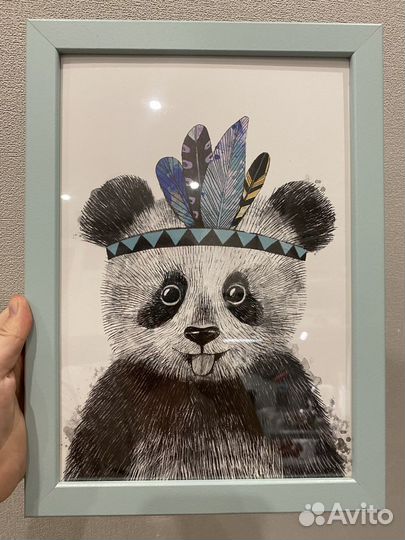 Постер в рамке милые малыши (панда)