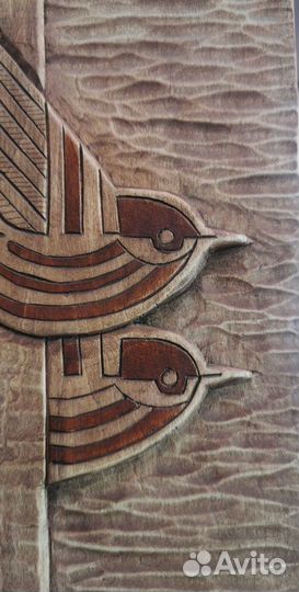 Картина панно из дерева Птички