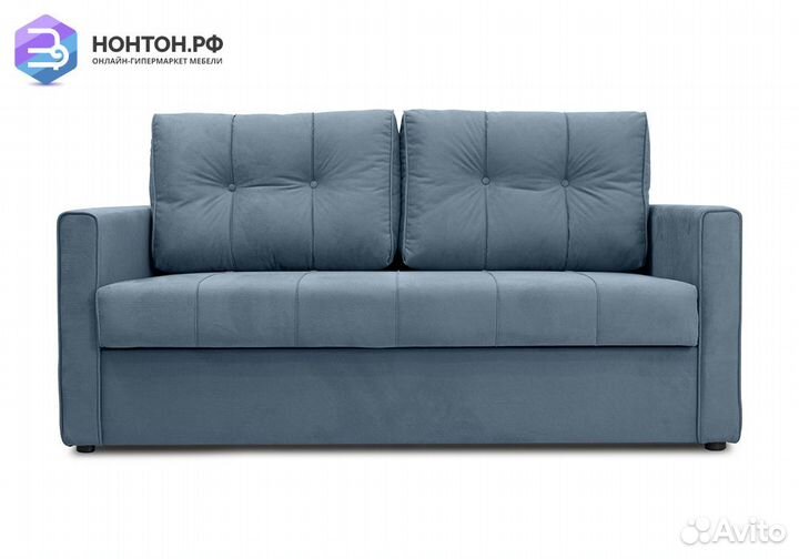 Диван еврокнижка Лео серо-синий