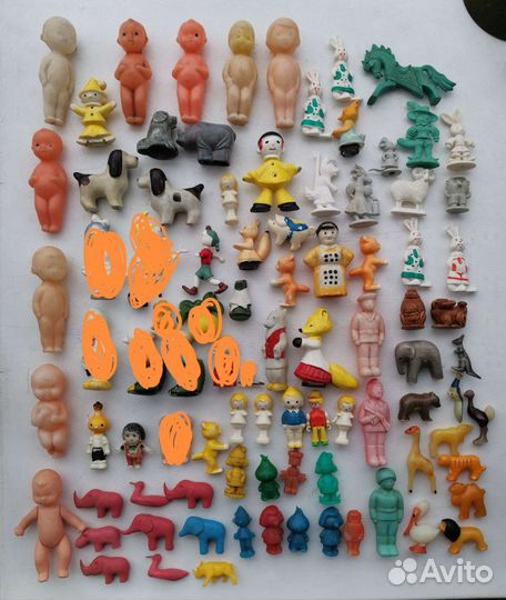 Игрушки СССР Пупсики, Нэцке, колкий пластик