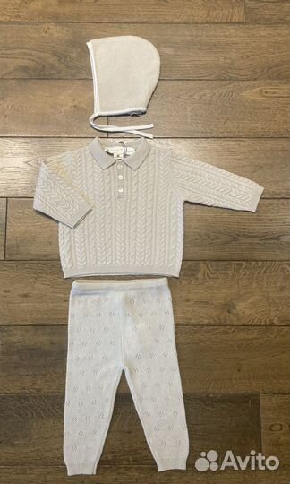 Кашемировый костюм 3-6 м, шапочка