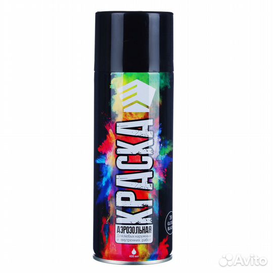 Ермак Краска аэрозоль 400мл, черная, 759-208