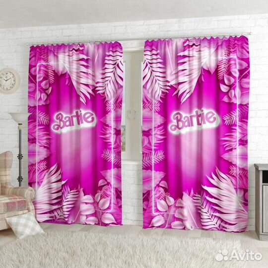 Шторы Игра кальмаров и Barbi