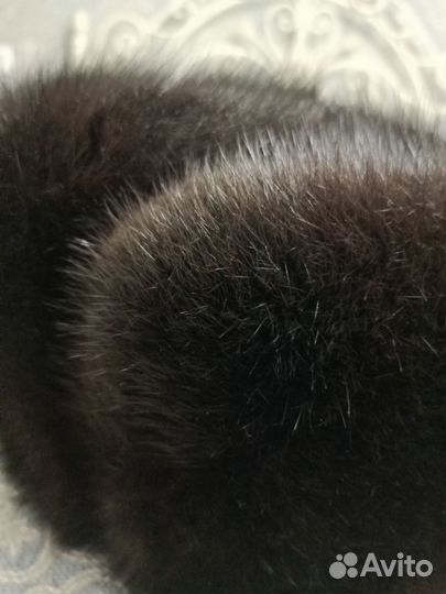 Шапка-обманка мужская из черной ондатры