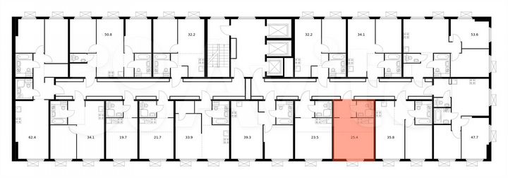 Квартира-студия, 25,4 м², 16/25 эт.