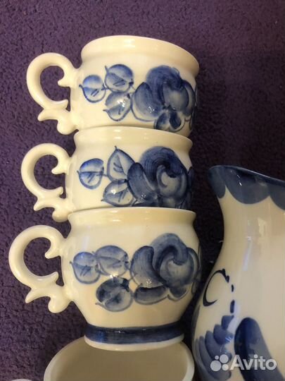 Сервиз гжель(чайный, кофейный)