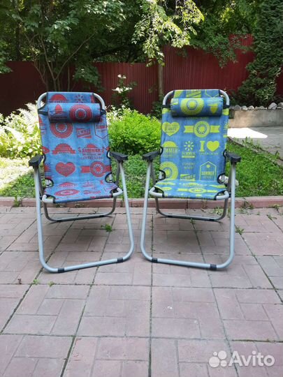 Стул 93*54*64см складной, с подголовником