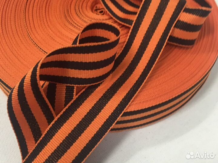 Лента георгиевская широкая бухта 100м