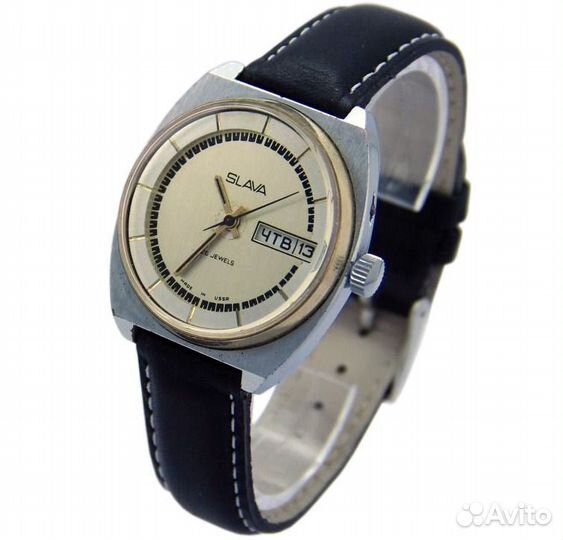 Часы СССР Слава два календаря механические