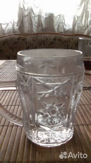 Кружки пивные (мини) прессованый хрусталь
