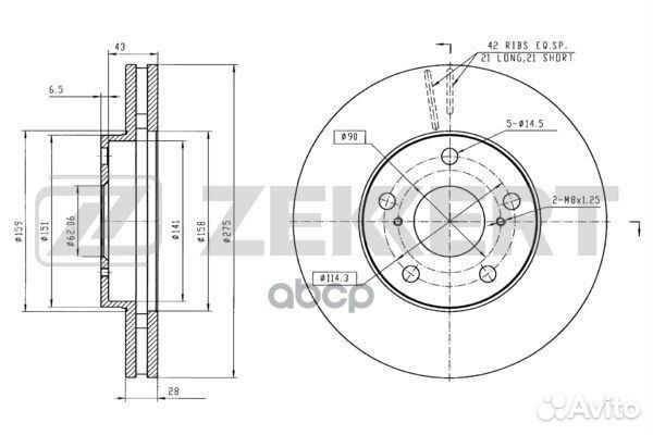 Диск торм. перед. Lexus ES (VZV MCV ) 91- To