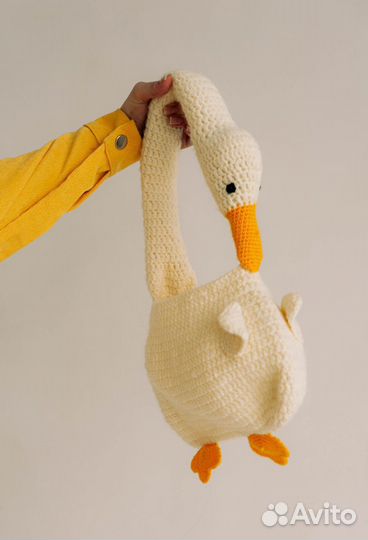 Вязаная сумка «гусь». Ручная работа
