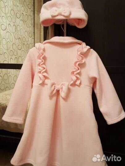 Пальто шуба пончо одежда для девочки 104 110