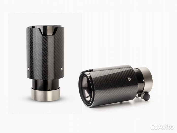 Насадки на глушитель M style 90 карбон чёрный