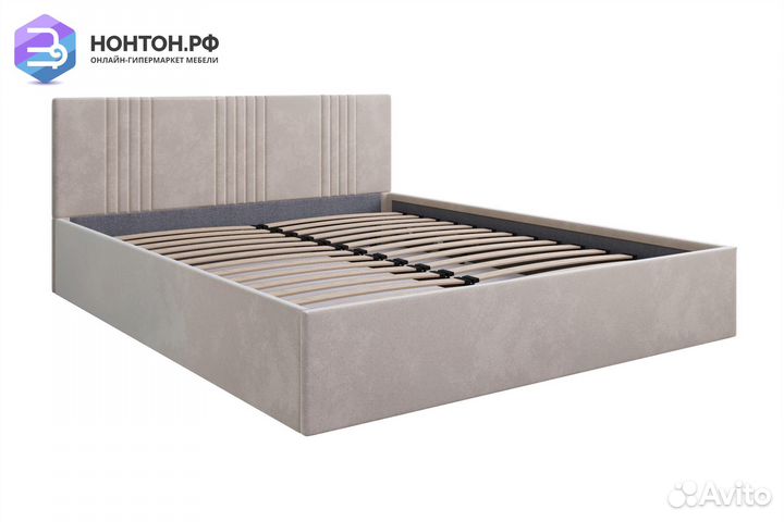 Кровать Амелия велюр бежевый