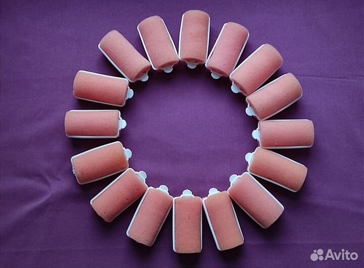 Бигуди мягкие 16 шт. розовые