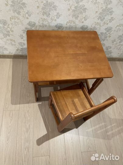 Детский столик и стульчик деревянный