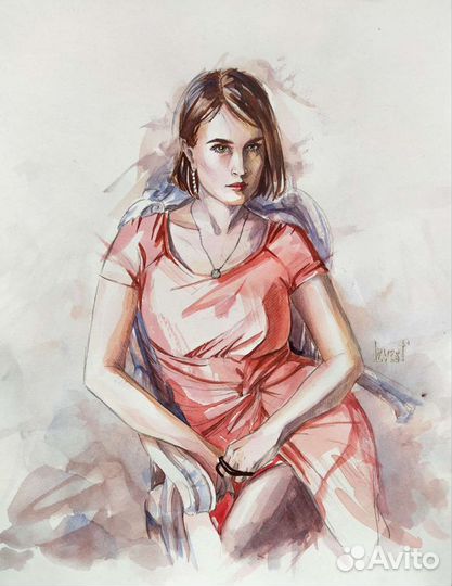 Портрет акварелью на заказ