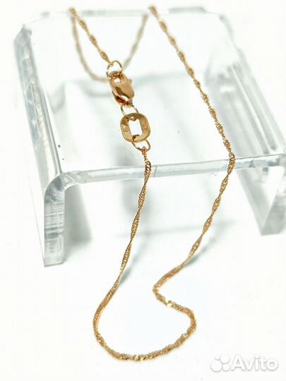 Золотой браслет Сингапур, полновесный, алмазная огранка, замок карабин, длина 18 см, вес 0,50 г