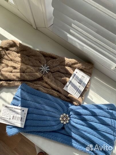 Повязка на голову вязаная