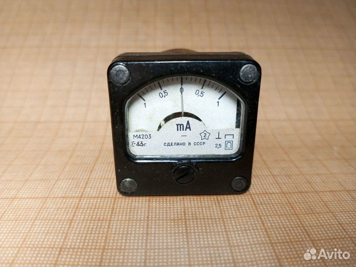 Миллиамперметр 1-0-1мА М4203