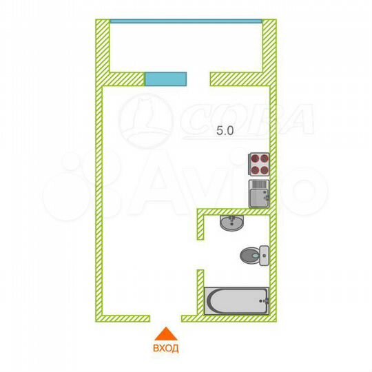 Квартира-студия, 20,8 м², 4/20 эт.