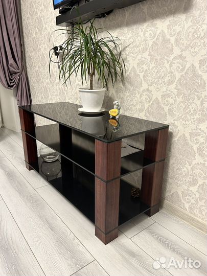 Стеклянная тумба под тв телевизор журнальный стол