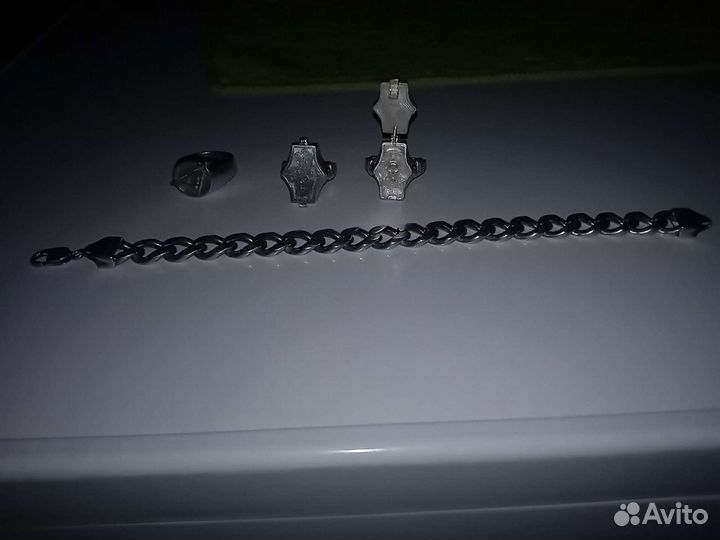 Серебряный браслет мужской и кольца 925пробы
