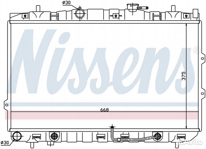 Радиатор двигателя KIA cerato 2.0 AUT. 03
