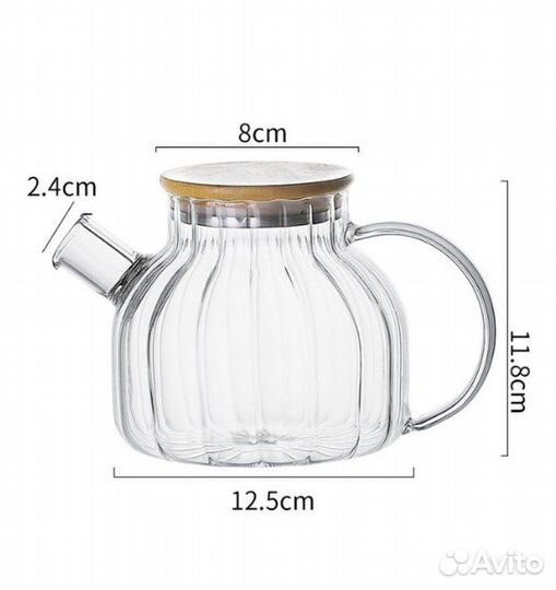 Чайник заварочный стеклянный новый