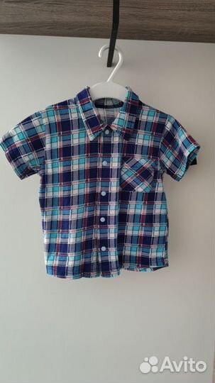 Детская рубашка для мальчика с коротким рукавом 98