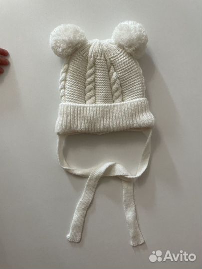 Шапка вязаная демисезонная для новорожденных