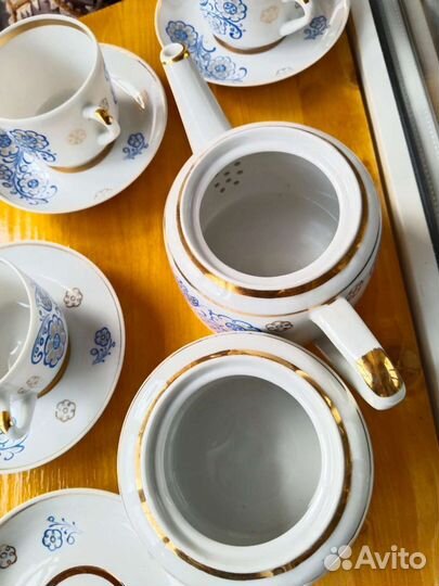 Винтажный чайный сервиз Вербилки Птица счастья