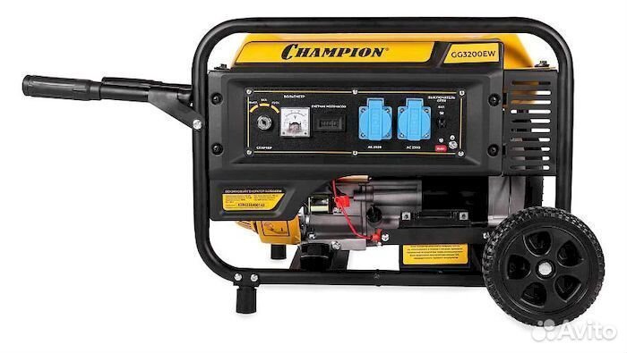 Бензогенератор Champion GG3200EW колеса, эл.старт