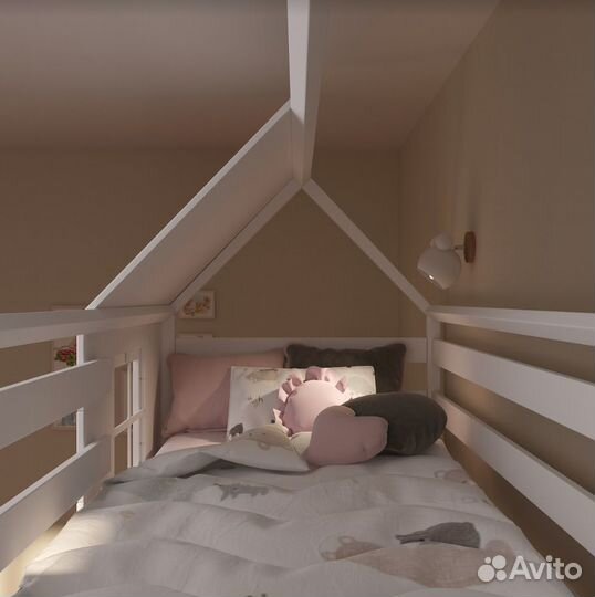 Детская кровать с ящиками домик