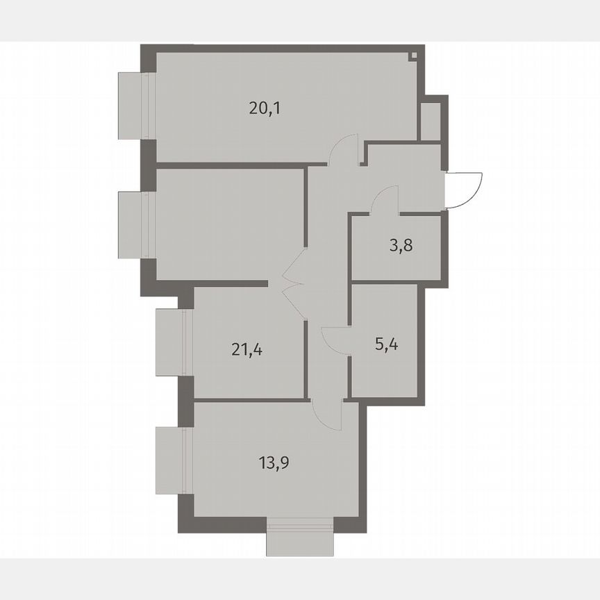 2-к. квартира, 76 м², 4/8 эт.