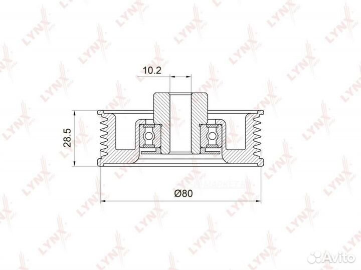 Lynxauto PB-7035 Ролик обводной приводного ремня