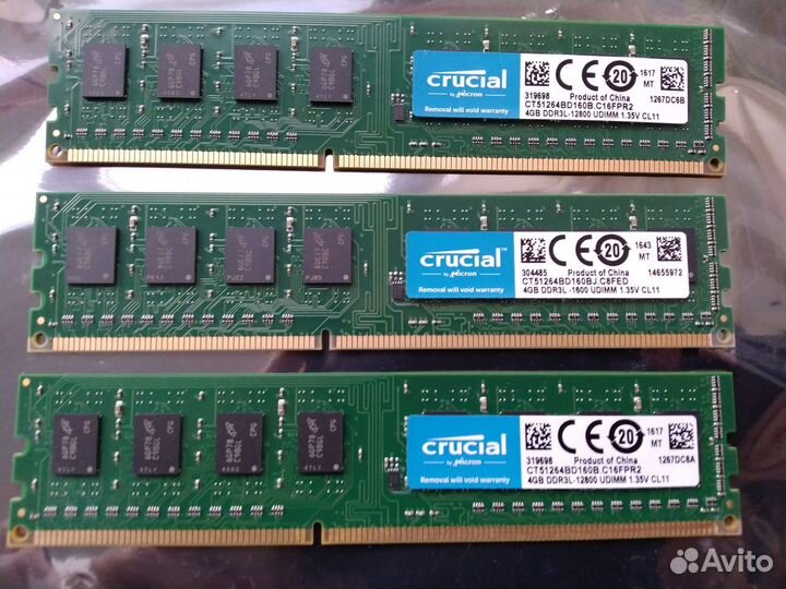 Оперативная память Crucial DDR3L-1600 4Gb